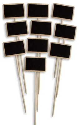 Image de Étiquettes de jardin en bois - Lot de 10 - 25 cm - Écrivables