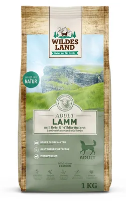 Productafbeelding van Wildes Land Classic, volwaardig hondenvoer, voor volwassen honden, lam- en rijstvariant, 1 kg