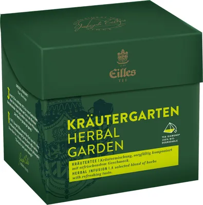 Produktbild von EILLES TEE Tea Diamond KRÄUTERGARTEN im Pyramidenbeutel, 20er Box