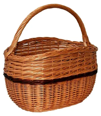 Produktbild von Weidenkorb, Einkaufskorb, Obst- oder Gemüsekorb, Pilzkorb, Picknickkorb 41 x 27 / H 25/40 cm