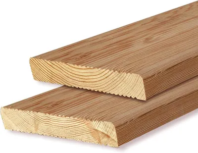 Productafbeelding van Terrasplanken Lariks - Houten planken - Tuin aanleggen - Dubbelzijdig geribbeld - 60 cm - Bruin