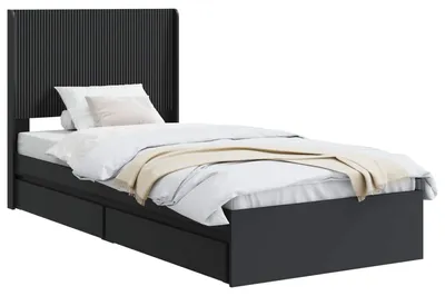 Obrázok produktu pre Posteľový rám s úložným priestorom a čelom Čierna 75 x 190 cm