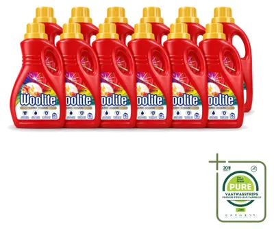 Produktbild von 12 x Woolite Color Flüssigwaschmittel mit Keratin für Buntwäsche 0,9 L - Großpackung - 12 Stücke