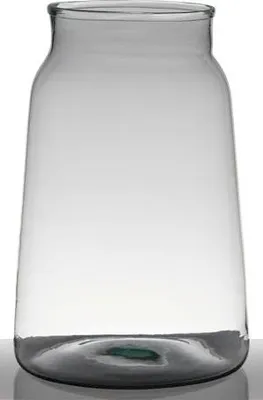 Produktbild von INNA-Glas Bodenvase Glas Quinn, recycelt, Trichter - rund, klar - grün, 35cm, Ø 24cm - Vorratsglas - Glasvase