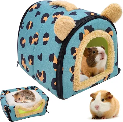 Produktbild von Meerschweinchenhaus, warme und gemütliche Schlafnische für Kleintiere, waschbar, für Zwergkaninchen, Chinchillas, Bartagamen