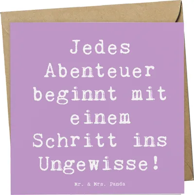 Produktbild von Mr. & Mrs. Panda Grußkarte Spruch Ungewissheit akzeptieren - Lavendeltraum - Geschenk, Vertrauem, doppelkarte, Trost, Freude, Glückwunschkarte, Chancen, Klappkarte