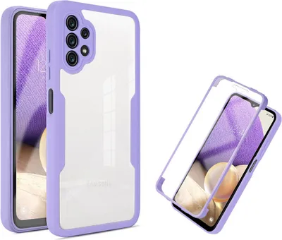 Obrázek produktu pro Samsung Galaxy A32 5G Ochranné pouzdro, vestavěný chránič displeje 360° plná ochrana pouzdra na mobilní telefon pro Samsung A32 5G Purple