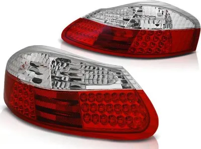 Image de Feux arrière à LED adaptés à la Porsche Boxster 986, année de construction 1996-2004, rouge/chrome