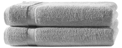 Produktbild von 2er Set Frottee Duschtücher Elegance 70x140 cm 100% Baumwolle 500 gsm Duschtuch silber
