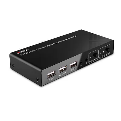 Obrázek produktu pro Lindy KVM-/Audio-/USB-přepínač - HDMI 4K60, USB 2.0