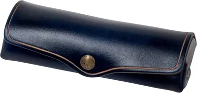 Produktbild von MIKA Brillenetui, klein, Sattelleder, Druckknopf, blau