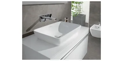 Produktbild von Villeroy & Boch Aufsatzwaschtisch VENTICELLO Halbeinbau, 550 x 360 mm, mit Überlauf weiß