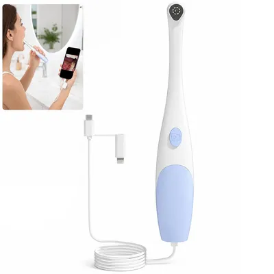 Produktbild von USB Zahnkamera Endoskop 300W Pixel, 6 LED Beleuchtung, 2-in-1 Mundinspektion, HD Echtzeitbild, OTG kompatibel, für Zuhause & Pflege