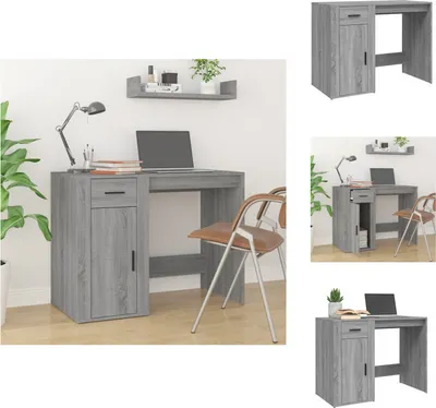Produktbild von vidaXL Schreibtisch Grau Sonoma 100x49x75 cm Holzwerkstoff -  Schreibtische