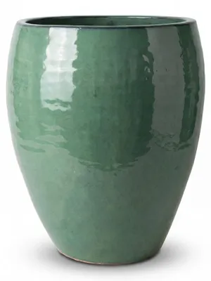 Produktbild von Provencelia Keramik Pflanzkübel Poseidon Grün, Ø46 x H55 cm, frostbeständig, handgefertigt, glasiert, Outdoor, Garten, Terrasse, winterfest