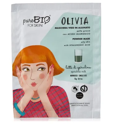 Immagine prodotto di Maschera viso peel off Olivia - 12 latte di spirulina 13g