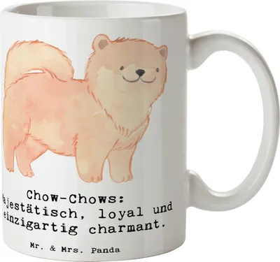 Produktbild von Mr. & Mrs. Panda Kaffeetasse Chow-Chow Charme - Weiß - Geschenk, Hunderasse, Hundeliebhaber, Charakter, liebeswerte Hunde, Tasse, Ruhe, schöne, Teebecher, charmant