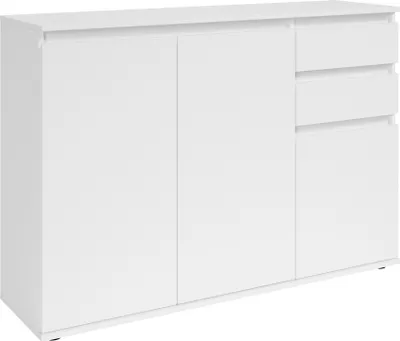 Produktbild von Sideboard >Brest< 3 Türen, 2 Schübe, in weiß - 119x84x35cm (BxHxT)
