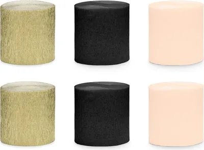 Produktbild von Krepp 5cm/10m, 6er Set, Mix Schwarz und Gold (1 Packung / 6 Stück)
