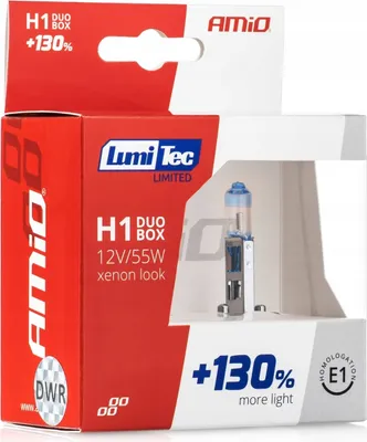 Zdjęcie produktu dla Żarówki halogenowe H1 12V 55W LumiTec LIMITED +130% DUO AMIO-01404