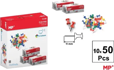 Zdjęcie produktu dla Kolorowe pinezki 11mm 10x50szt