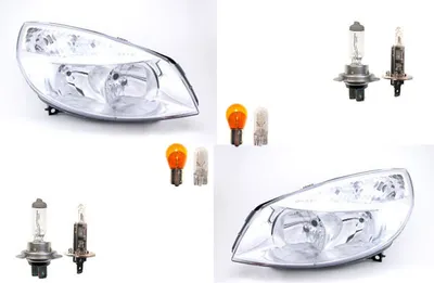 Zdjęcie produktu dla Johns, reflektory halogenowe pasujące do Renault Scenic II 03-06 zestaw żarówek Li. Re 7701065132 7701056127 7701064132 7701065130 7701056126 7701064