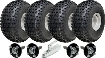 Zdjęcie produktu dla 22x11.00-8 Zestaw przyczepy ATV Quad z podwójną osią i hakiem holowniczym Dopuszczalne obciążenie 620 kg