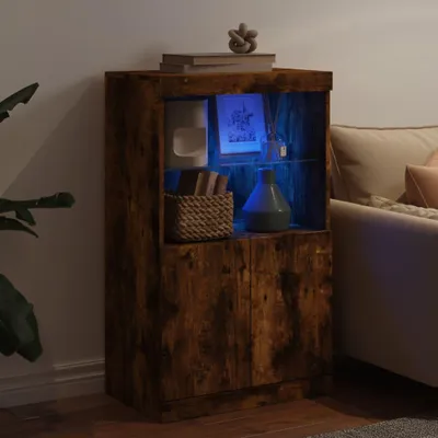 Produktbild von vidaXL Sideboard mit LED-Leuchten Räuchereiche 60,5x37x100 cm
