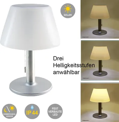 Produktbild von 2 Stück LED Tischleuchten Solar, helles warmes Licht, dimmbar, sehr ansprechendes Design, gute Qualität, langlebige Funktion, da gute Konstruktion