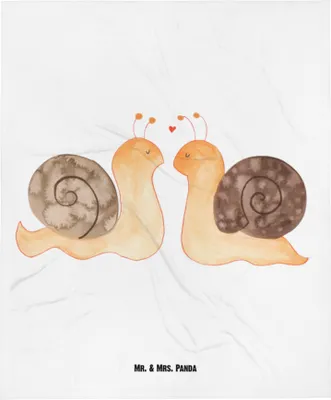 Produktbild von Mr. & Mrs. Panda Erstlingsdecke Schnecken Liebe - Weiß - Geschenk, Schlummerdecke, Verliebt, Babydecke, Kinderdecke, glücklich, Zufrieden, Freundin, Fleecedecke, Pärchen