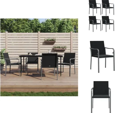 Produktbild von vidaXL Gartenstühle mit Kissen 4 Stk. Schwarz 56x59x84 cm Poly Rattan -  Gartenstühle