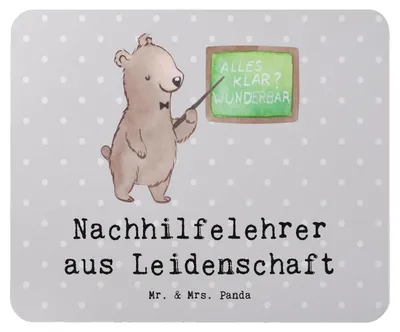 Produktbild von Mr. & Mrs. Panda Mouse Pad Nachhilfelehrer Leidenschaft - Grau Pastell - Geschenk, Nachhilfeunterricht, Lustig, Spruch, pc mauspad, laptop mousepad, Witzig, mausteppich