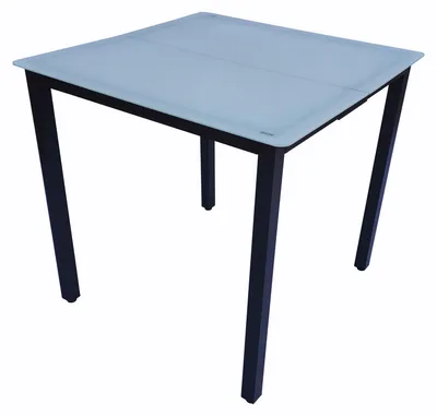 Immagine prodotto di Tavolo da giardino in vetro e alluminio | Tavolo da pranzo | ca. H. 73 x W. 80 x D. 80 cm | Antracite | Tavolino da giardino Mobili da giardino