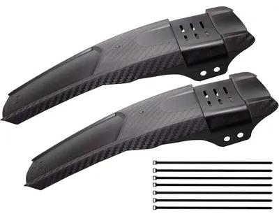 Obrázok produktu pre Sada blatníkov na bicykel, univerzálna, čierna, vhodná pre kolesá 20-29 palcov, pre horské bicykle (MTB) a pretekárske bicykle, predné a zadné