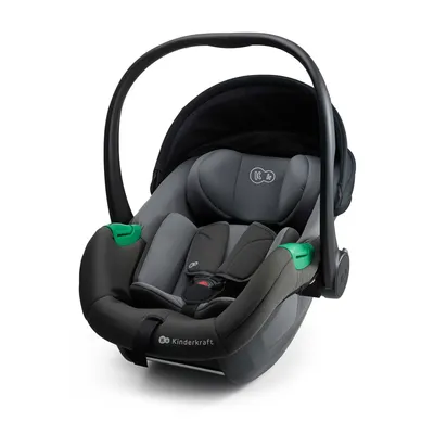A studio shot of a baby car seat.