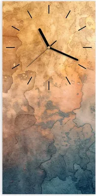 Produktbild von Wanduhr aus Glas mit Motiv Aquarellkunst- 30 x 60 cm - inkl. Aufhängesystem