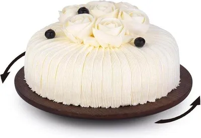 Immagine prodotto di Alzate girevoli in legno con coperchio in vetro per torte e frutta