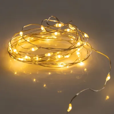 Produktbild von Draht Lichterkette 40 LED / 195 cm - warm weiß - Deko Beleuchtung für Außen und Innen