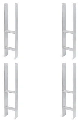 Zdjęcie produktu dla Alberts 4 x wsporniki słupków H, 111x600 mm, grubość materiału 5 mm, głębokość 60 mm, ocynkowane ogniowo
