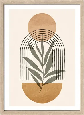 Produktbild von Gerahmtes Bild Abstract Shapes And Leaves II 53x73 cm