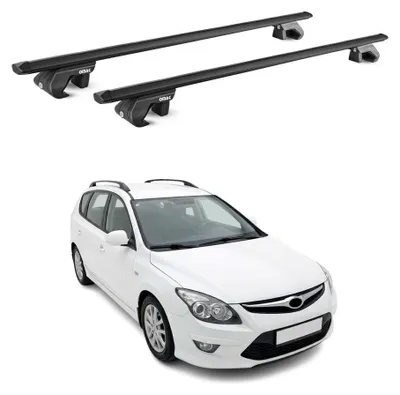 Produktbild von Dachträger Grundtäger für Hyundai i30 I Kombi 2007-2012 90kg Alu Schwarz, KI-generiertes Bild