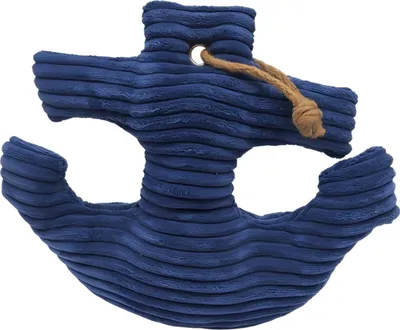 Produktbild von Relaxdays Türstopper Anker, dekorativer Türhalter, Sandfüllung, Baumwolle, Bodenpuffer, HBT: 38 x 42 x 28 cm, dunkelblau