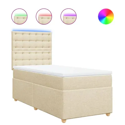 Produktbild von vidaXL Boxspringbett mit Matratze Creme 80x200 cm Stoff