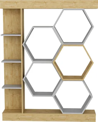 Produktbild von Skye Decor, Sueno - White, Oak, Bücherregale, Weiß, 140 x 177,4 x 29,6 cm