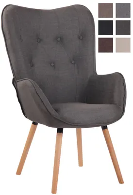 Productafbeelding van CLP Loungebank Ashford, bekleding van stof, frame van eikenhout, donkergrijs, naturel