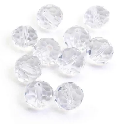Produktbild von Vintageparts Glasschliffperlen klar Rondelle 10 mm, 10 Stück