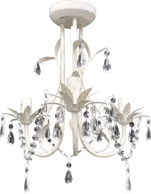 Produktbild von vidaXL Kristall-Deckenleuchte Kronleuchter 2 Stk. Elegantes Weiß