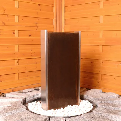 Produktbild von KÖHKO® Wasserwand "Bolivieren" mit LED-Beleuchtung Höhe 79 CM Zimmerbrunnen 31002 aus der Kombination von Cortenstahl und Edelstahl«
