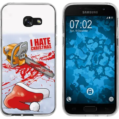 Produktbild von PhoneNatic Case kompatibel mit Samsung Galaxy A7 (2017) Silikon-Hülle X Mas Weihnachten Hate X-Mas M8