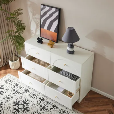 Produktbild von Kommode mit 6 Schubladen – Sideboard Türkommode mit Schubladen für Wohnzimmer und Schlafzimmer